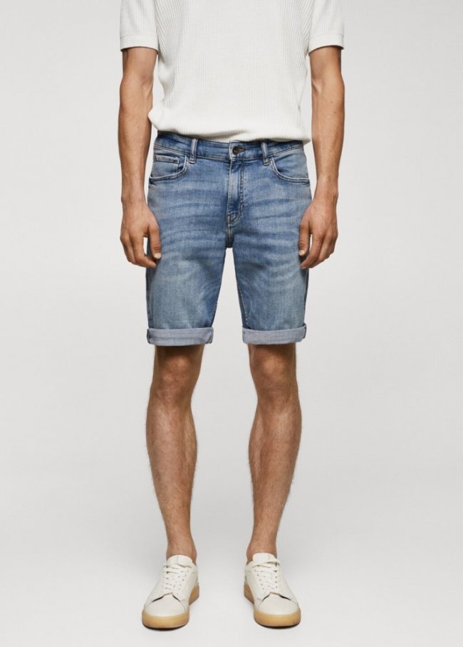 Mango Bermudas vaqueras slim fit - Azul medio