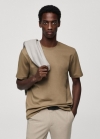 Mango Camiseta algodón transpirable - Marrón medio