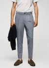 Mango Pantalón estampado pinzas - Gris