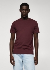 Mango Camiseta básica algodón lightweight - Burdeos