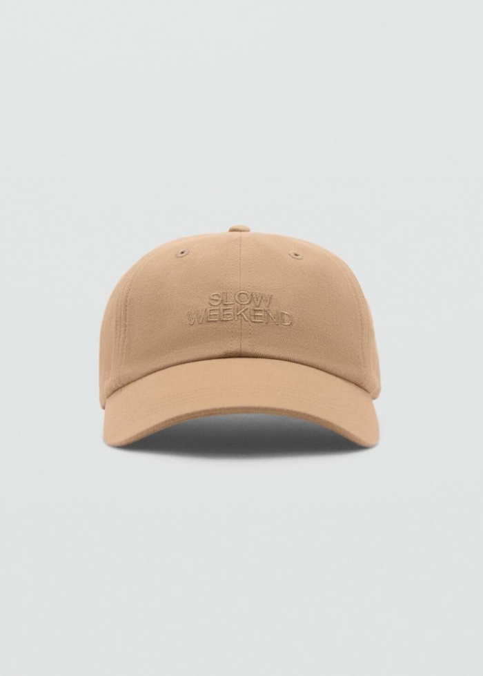 Mango Gorra mensaje bordado - Beige