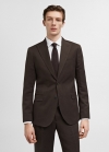 Mango Americana traje slim fit algodón lino - Marrón