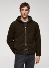 Mango Sudadera bouclé cremallera - Verde oscuro