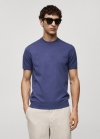 Mango Camiseta punto fino - Azul prusia