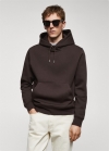 Mango Sudadera algodón capucha canguro - Chocolate