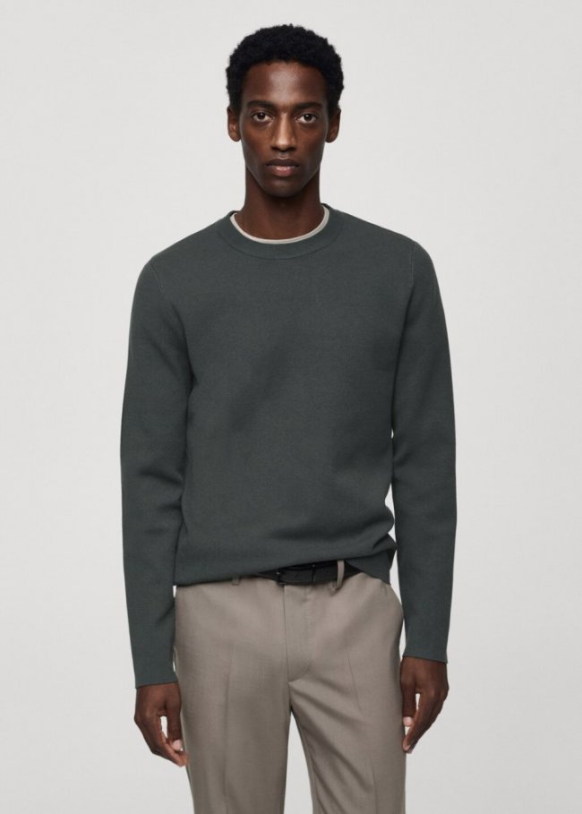 Mango Jersey punto fino termorregulador - Verde bosque