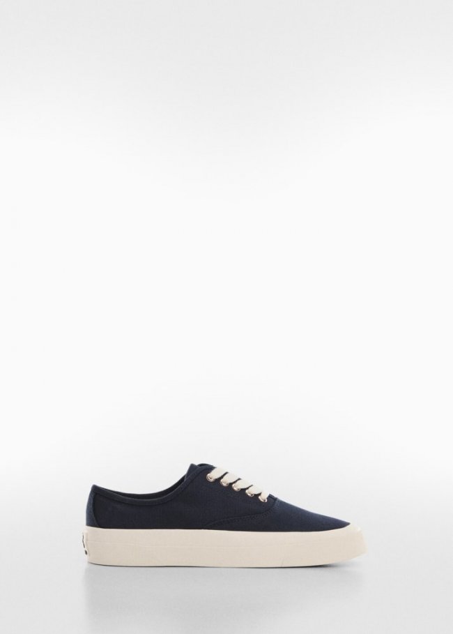 Mango Deportivas canvas cordones - Azul marino oscuro