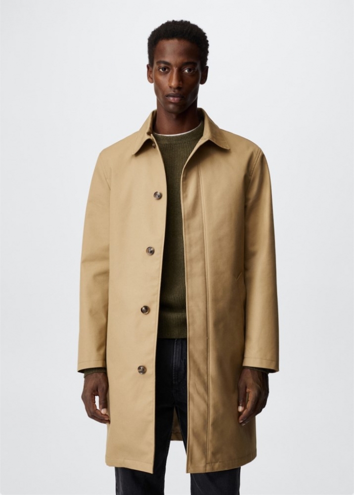 Mango Trench water repellent forro - Marrón medio