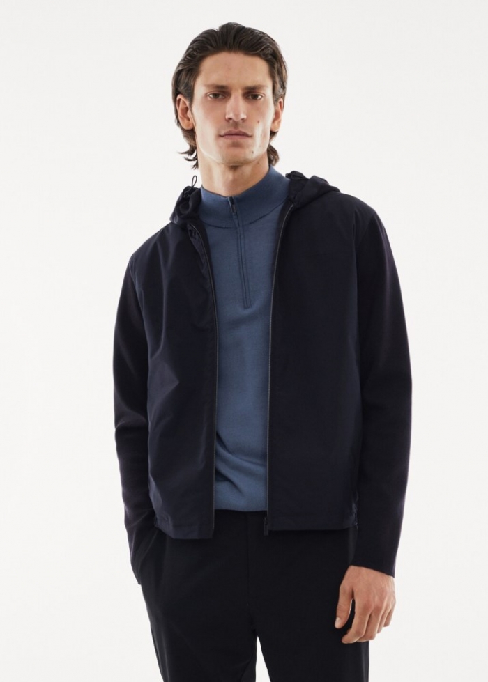 Mango Sudadera tejido combinado stretch - Azul marino