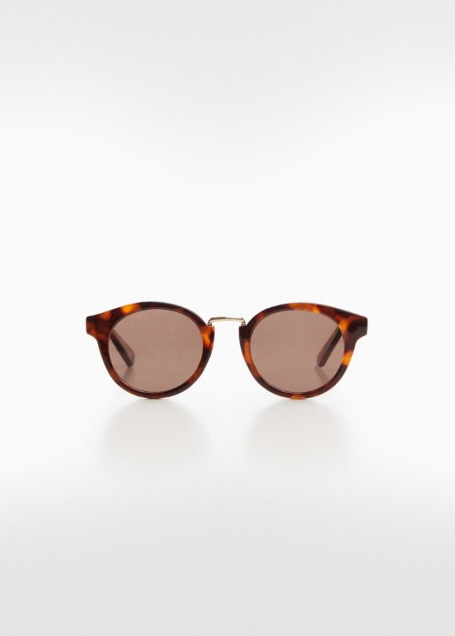 Mango Gafas de sol puente metálico - Chocolate