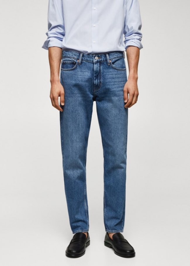 Mango Jeans Bob straight fit - Azul oscuro