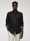 Mango Camisa regular fit Oxford algodón - Negro