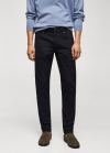 Mango Pantalón slim fit algodón sarga - Azul marino