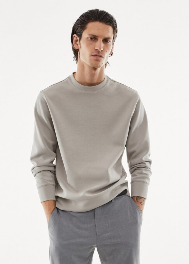 Mango Sudadera tejido reciclado transpirable - Gris hielo