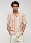 Mango Camisa regular fit estampado rayas - Naranja