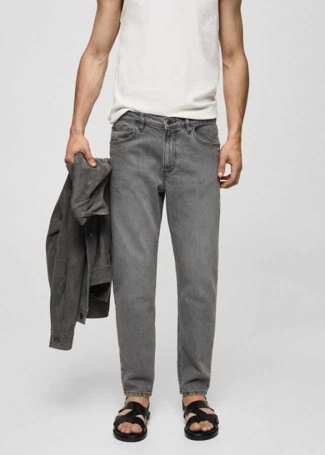 Mango Jeans tapered-fit - Gris