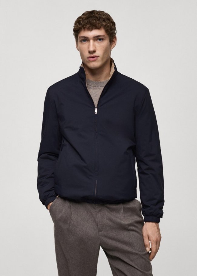 Mango Chaqueta reversible acolchada water repellent - Azul marino oscuro