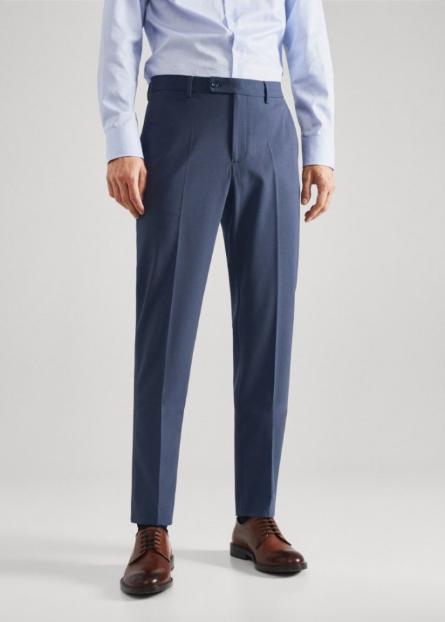 Mango Pantalón traje slim fit - Azul marino oscuro
