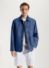Mango Chaqueta bolsillos algodón-lino - Azul indigo