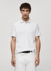 Mango Polo 100% algodón pique - Blanco