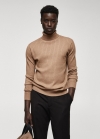 Mango Jersey canalé cuello vuelto - Beige