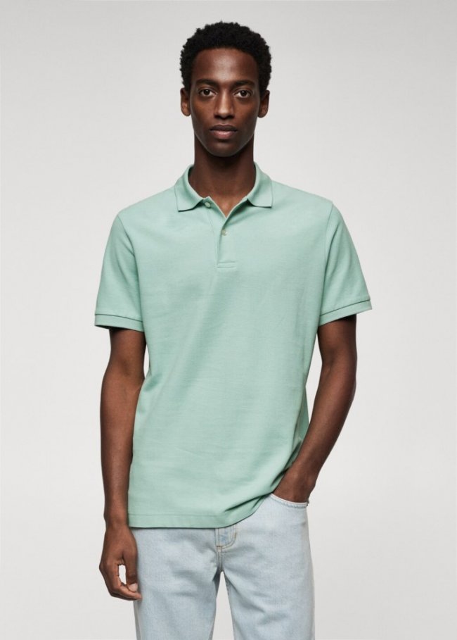Mango Polo algodón piqué - Azul