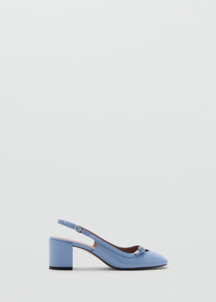 Mango Zapato tacón hebilla - Azul