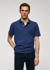 Mango Polo 100% algodón pique - Azul indigo