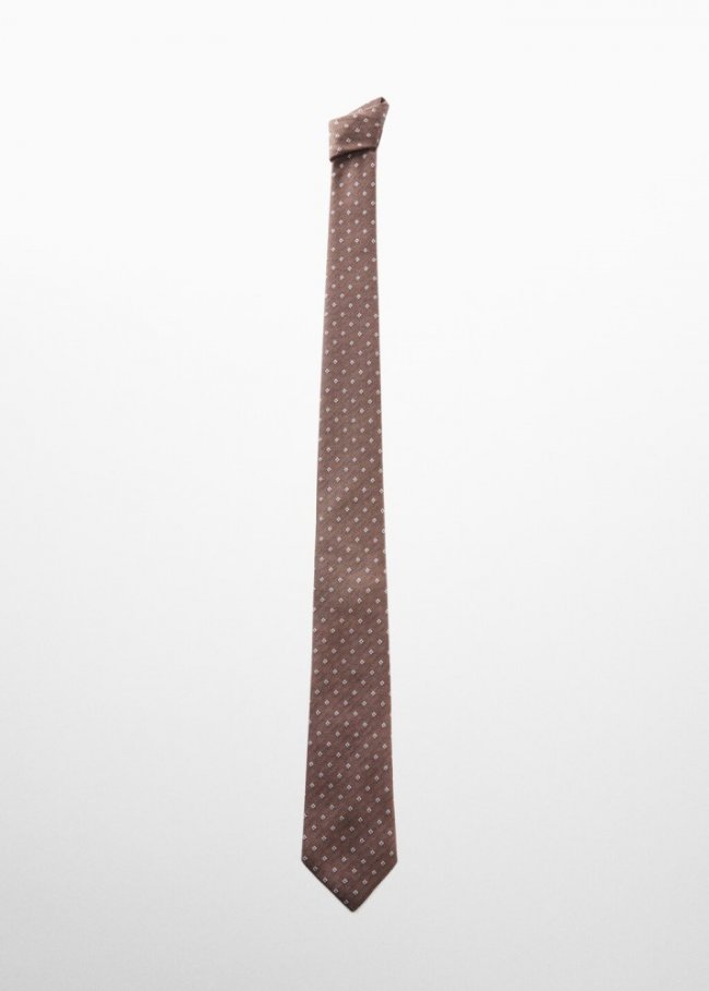 Mango Corbata estampado geométrico - Marrón