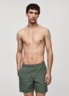 Mango Bañador liso cordón - Khaki