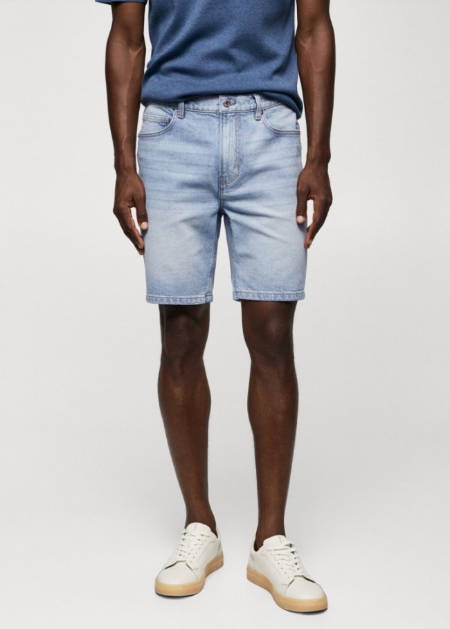 Mango Bermudas vaquera regular fit - Azul claro