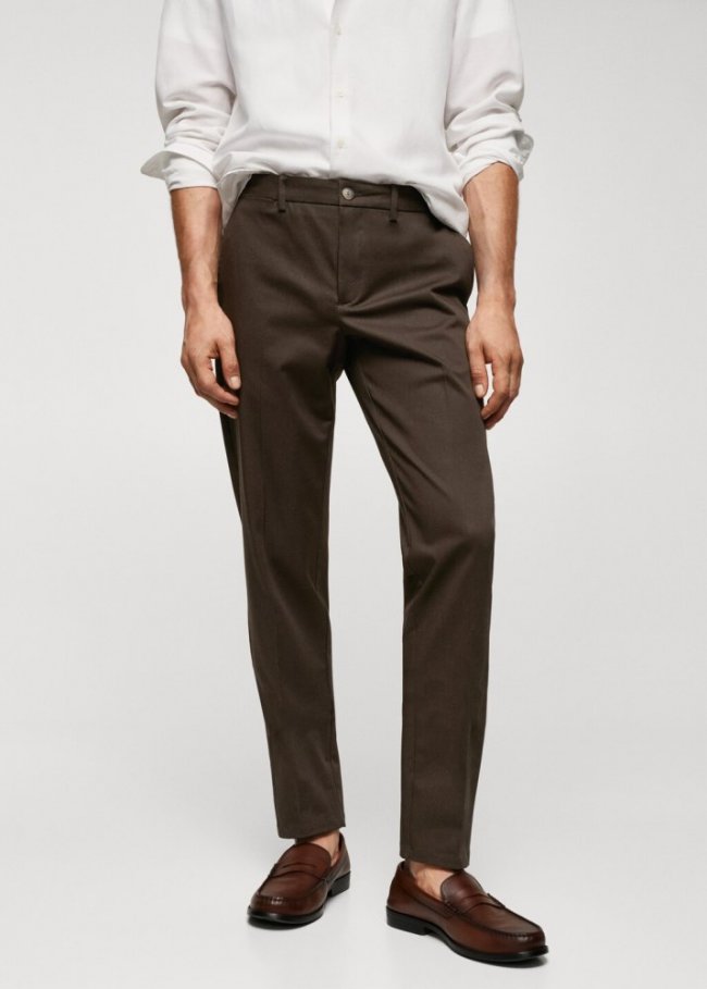 Mango Pantalón chino slim fit - Chocolate