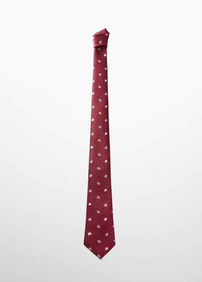 Mango Corbata estampado anti manchas - Burdeos