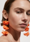 Mango Pendientes colgantes flores - Naranja