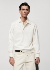 Mango Sudadera polo algodón - Crudo