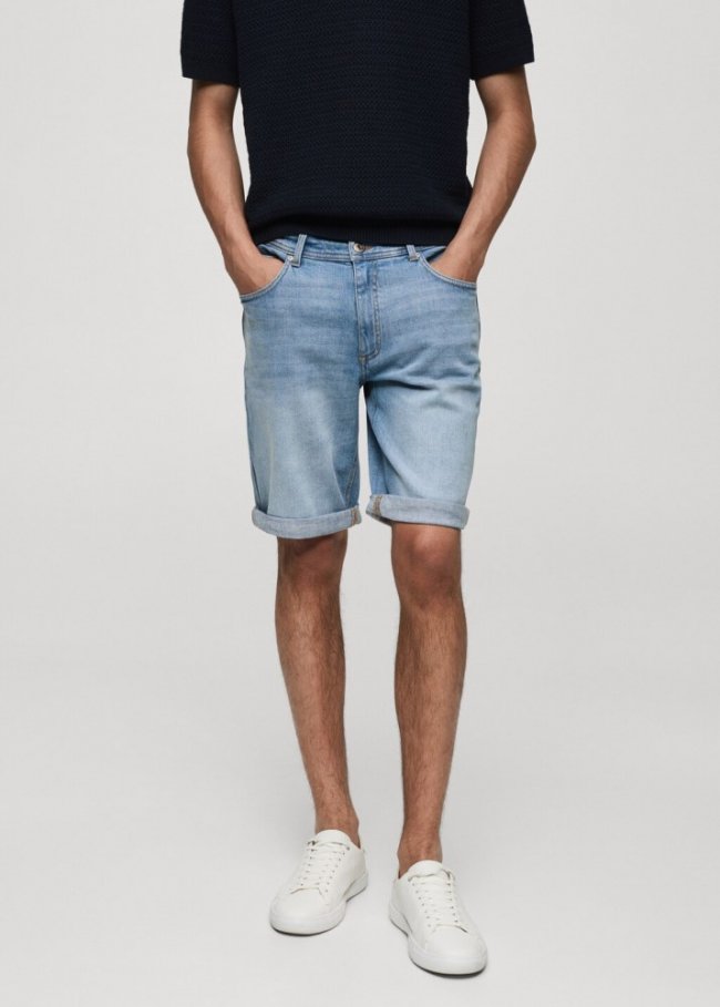 Mango Bermudas vaqueras slim fit - Azul medio