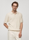 Mango Polo punto fino estructura - Blanco roto