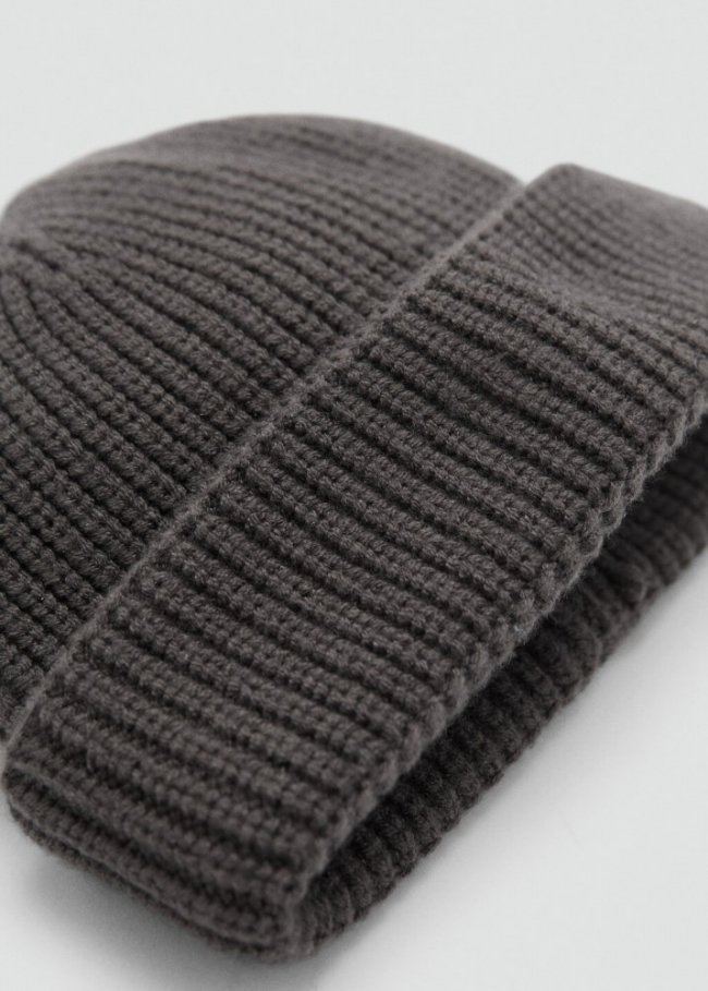 Mango Gorro punto canalé - Marrón