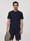 Mango Camiseta slim fit bolsillo - Azul marino oscuro