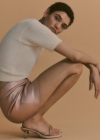 Mango Sandalia tacón detalle strass - Nude