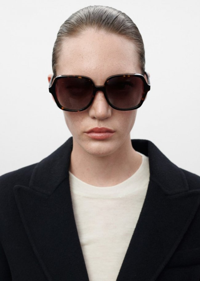 Mango Gafas de sol cuadradas carey - Marrón