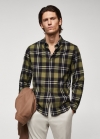 Mango Camisa regular fit franela cuadros - Verde