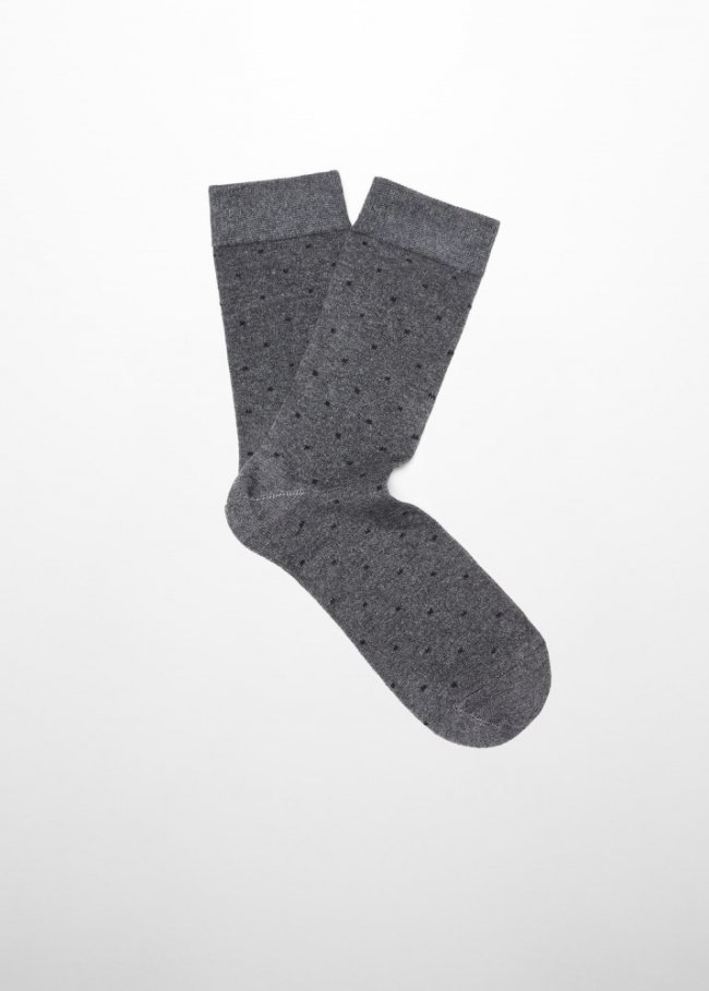 Mango Pack de 2 calcetines algodón detalle bordado - Gris