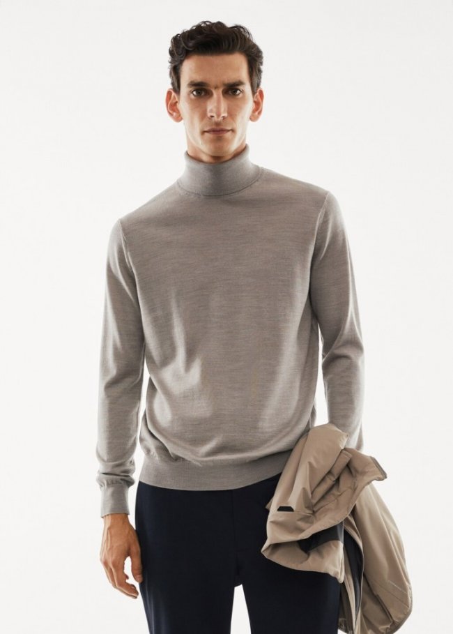 Mango Jersey 100% lana merino cuello alto - Arena