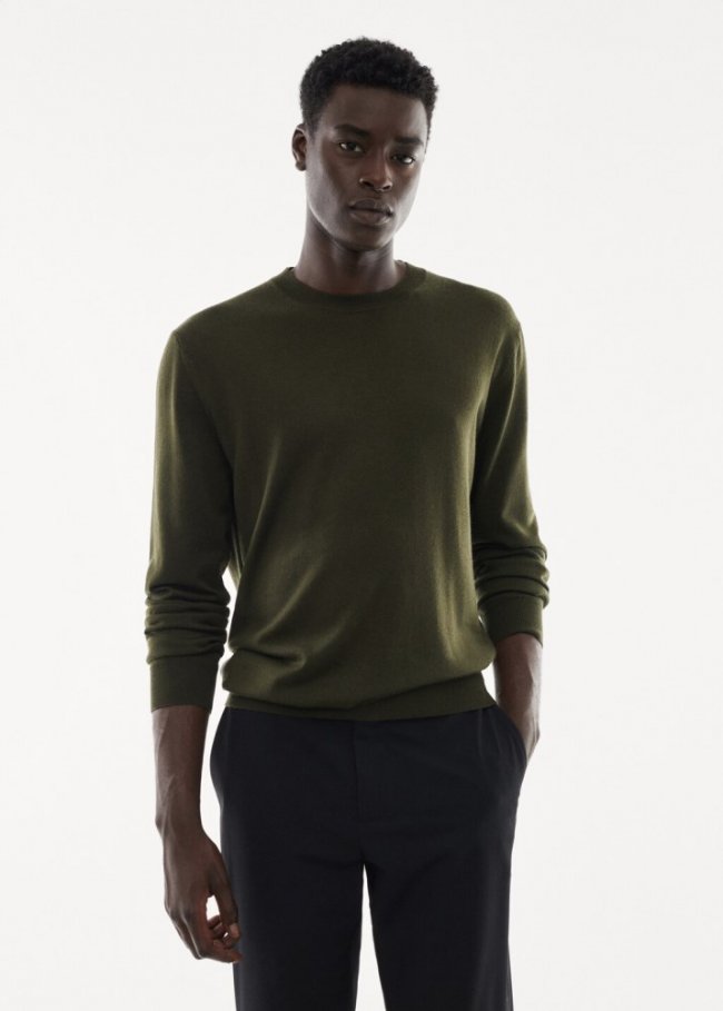 Mango Jersey lana merino lavable - Oliva