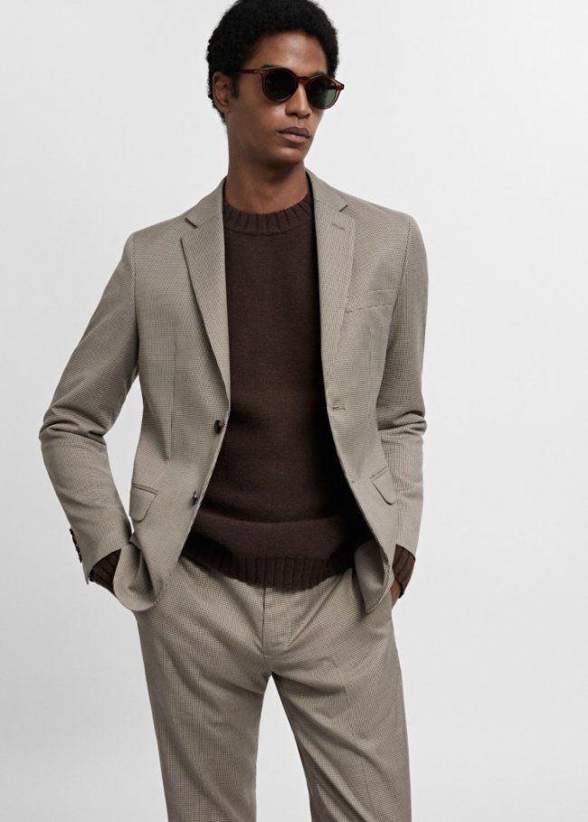 Mango Americana traje París super slim fit - Beige