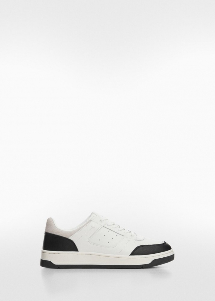 Mango Deportiva combinada piel - Negro