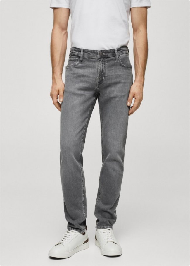 Mango Jeans Jan slim fit - Gris