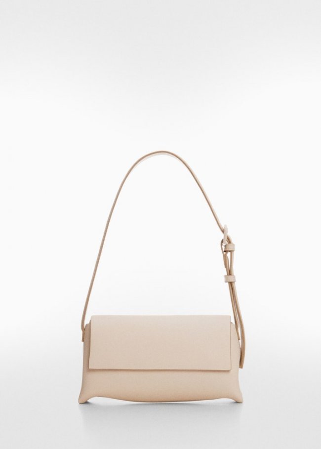 Mango Bolso hombro solapa - Blanco roto