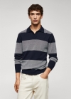 Mango Polo punto fino rayas - Azul marino